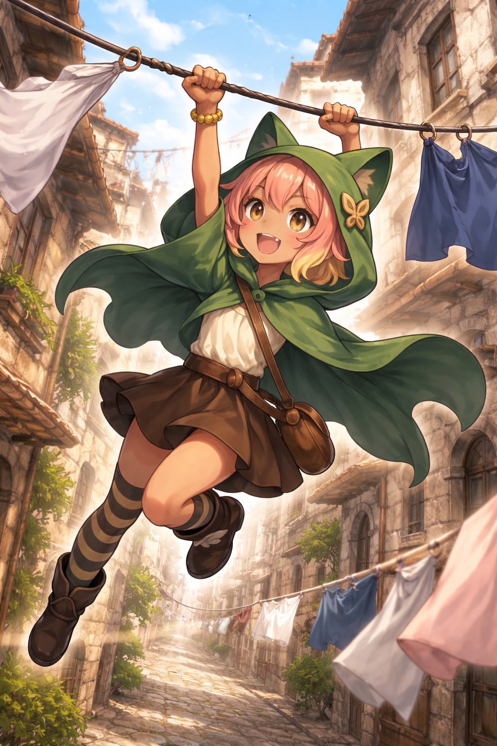 町中の綱渡り | の人気AIイラスト・グラビア