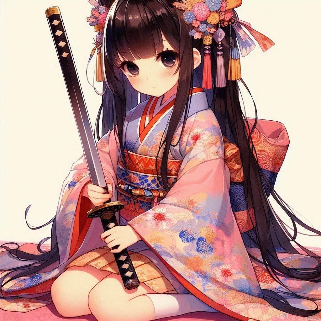 少女と日本刀