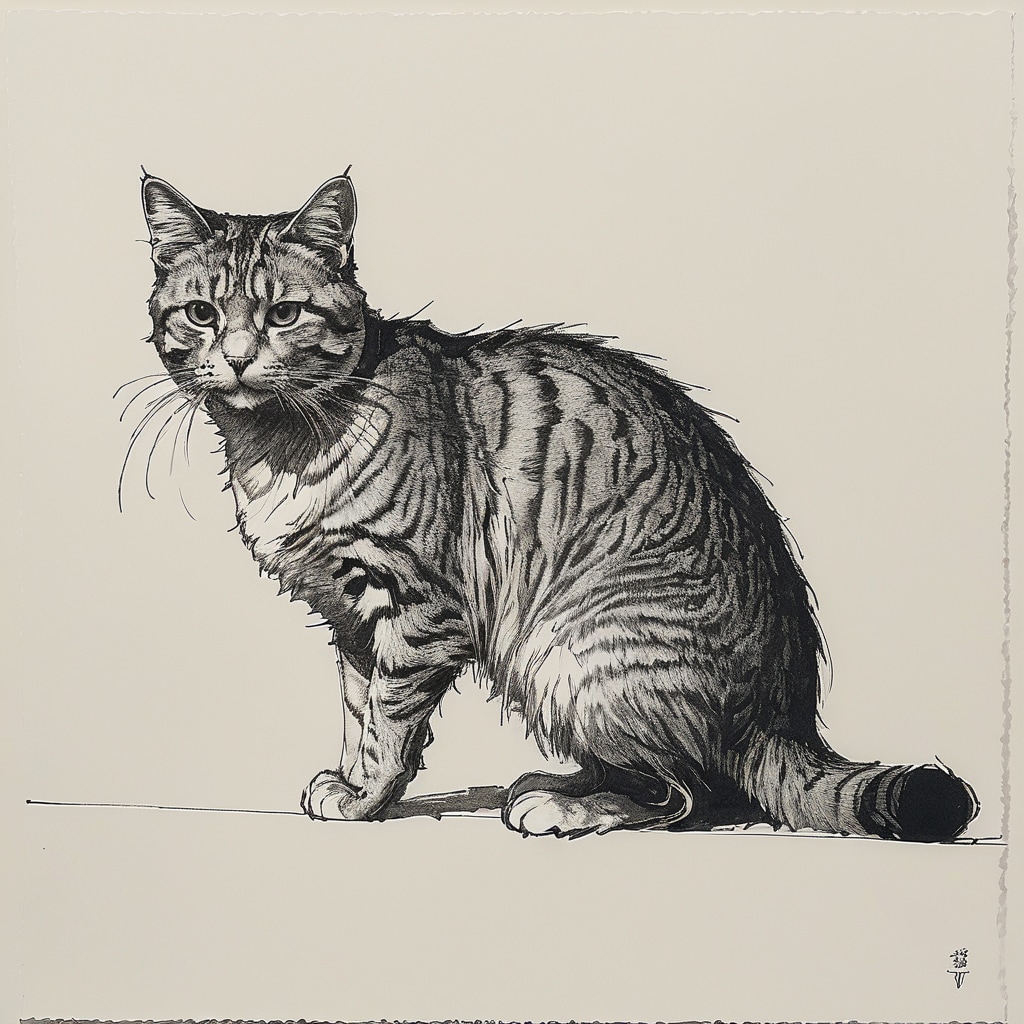 良い猫（ペン画） | の人気AIイラスト・グラビア