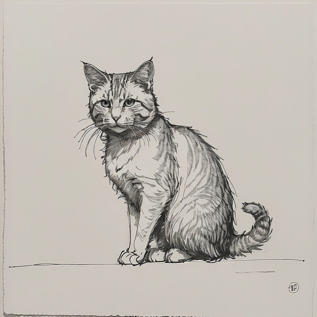 良い猫（ペン画）