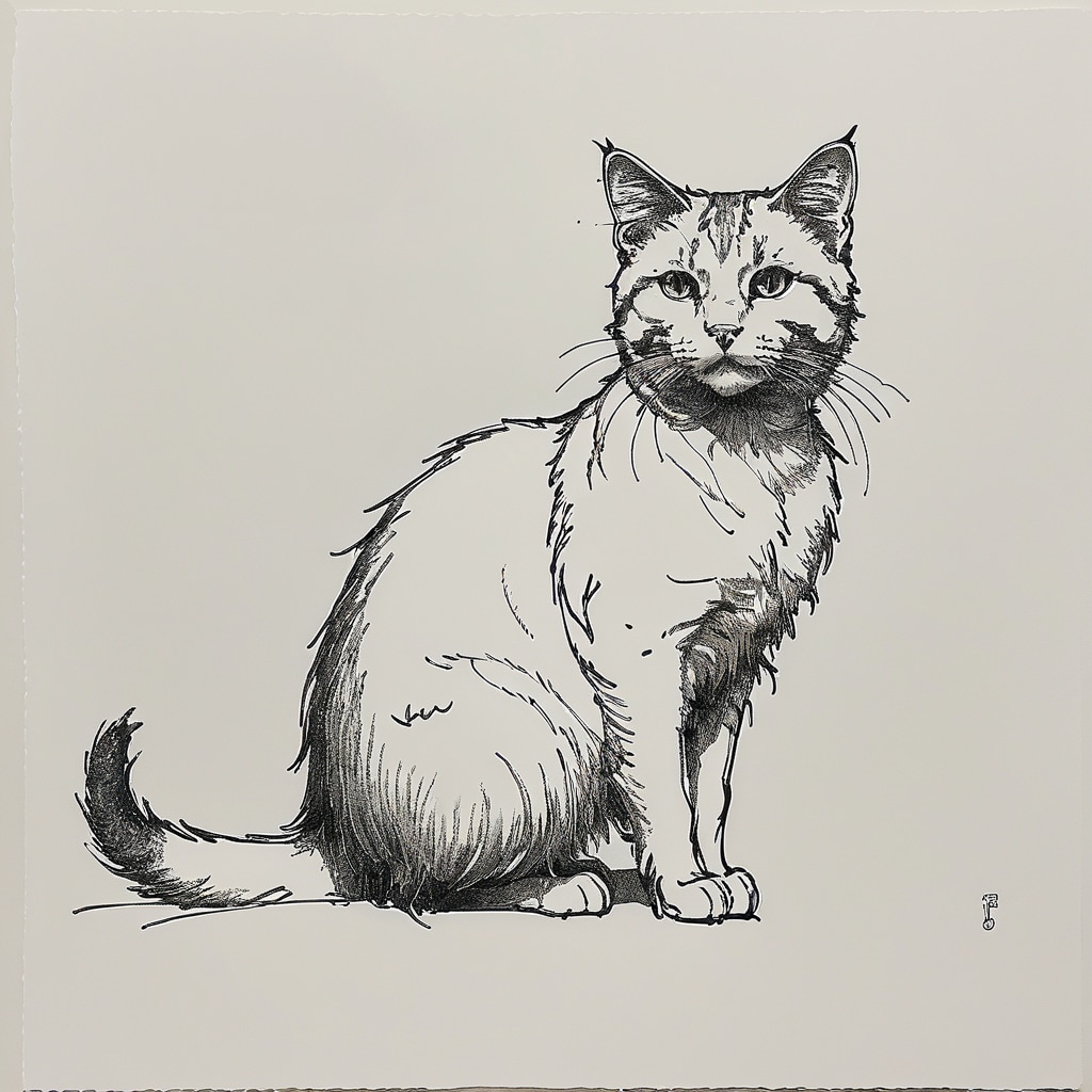 良い猫（ペン画）