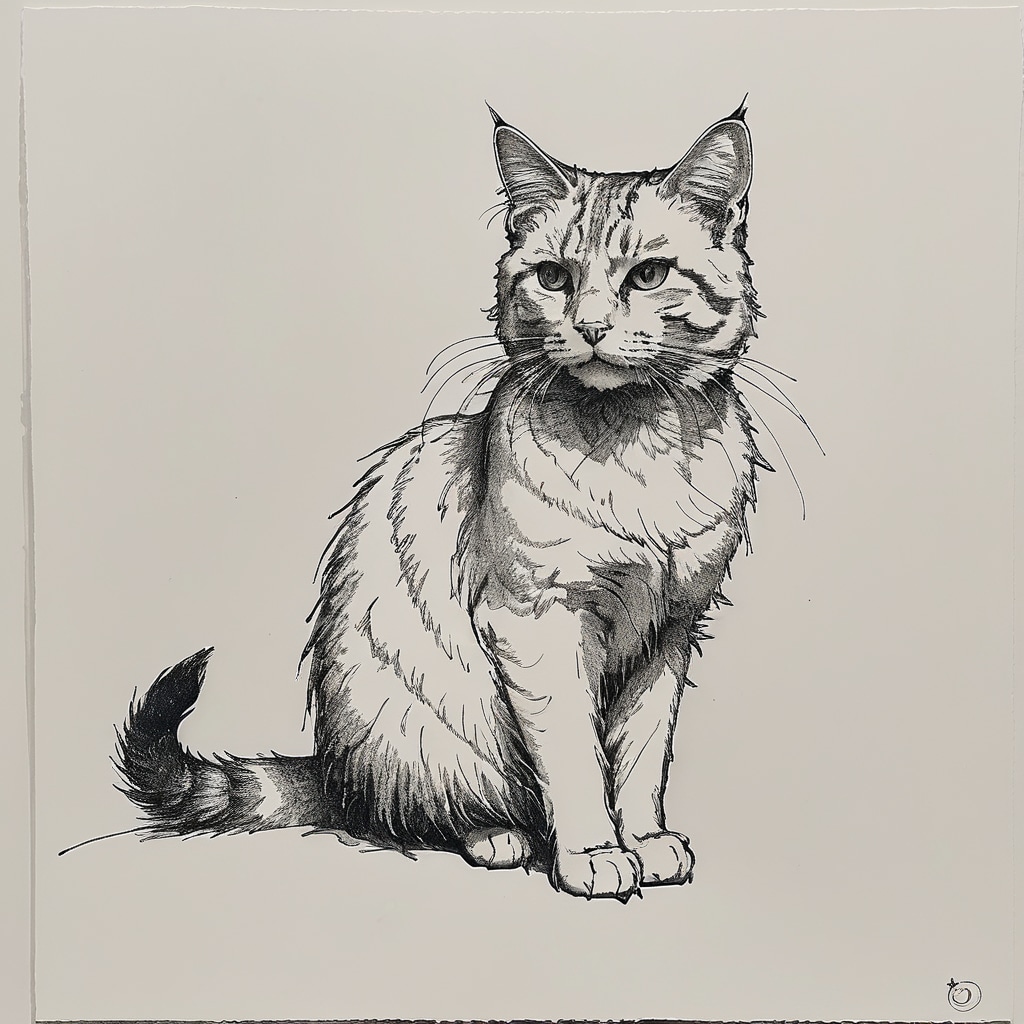 良い猫（ペン画）