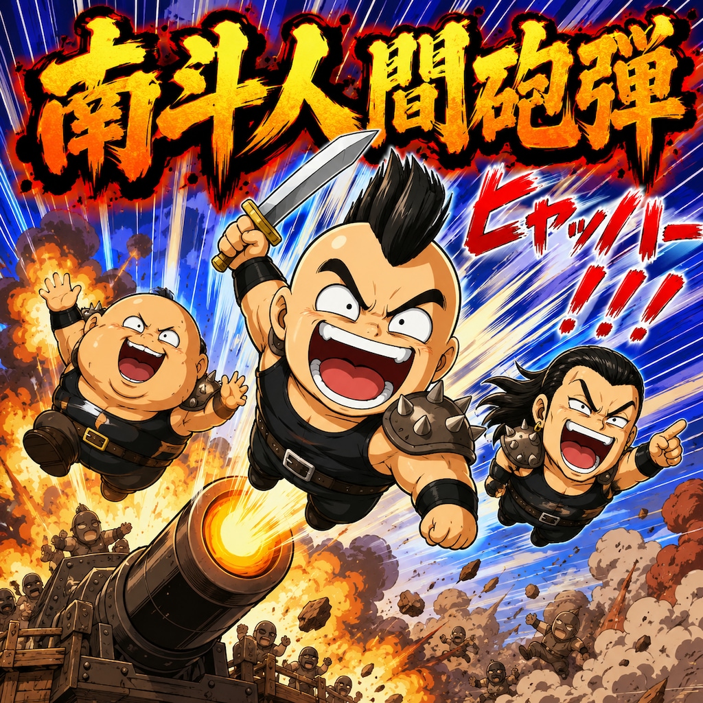 南斗人間砲弾するヒャッハー三兄弟