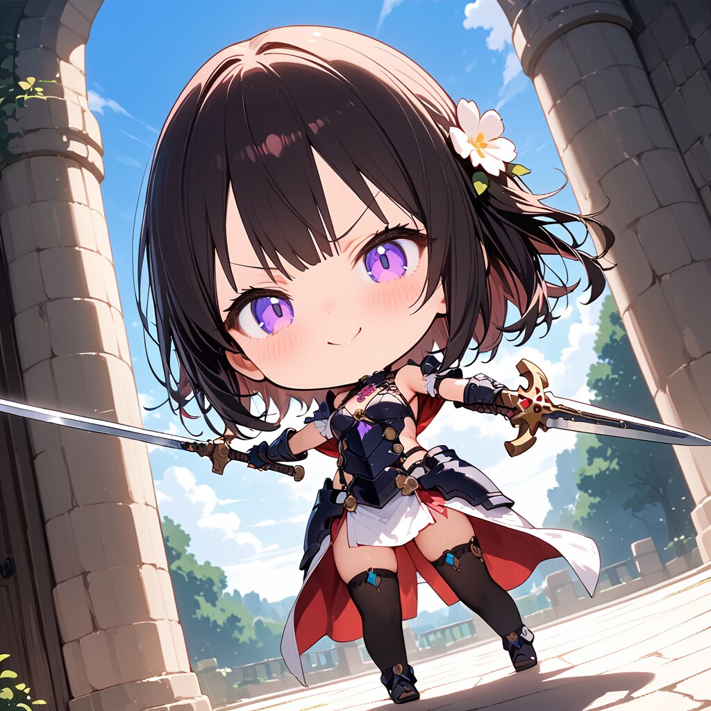 ちび黒姫様二刀流