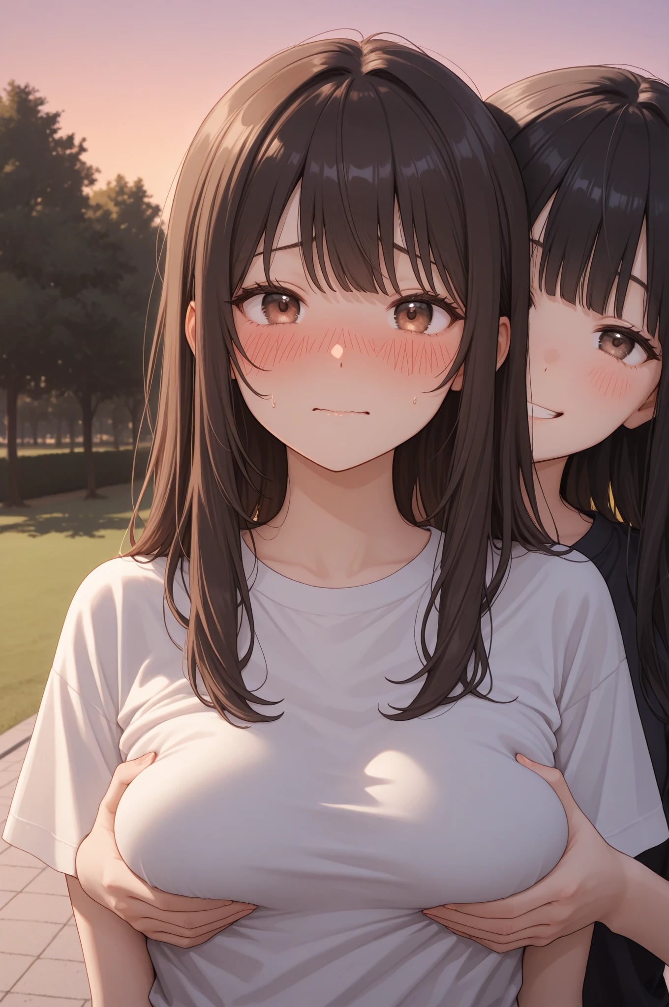 I❤️π（乳揉み）