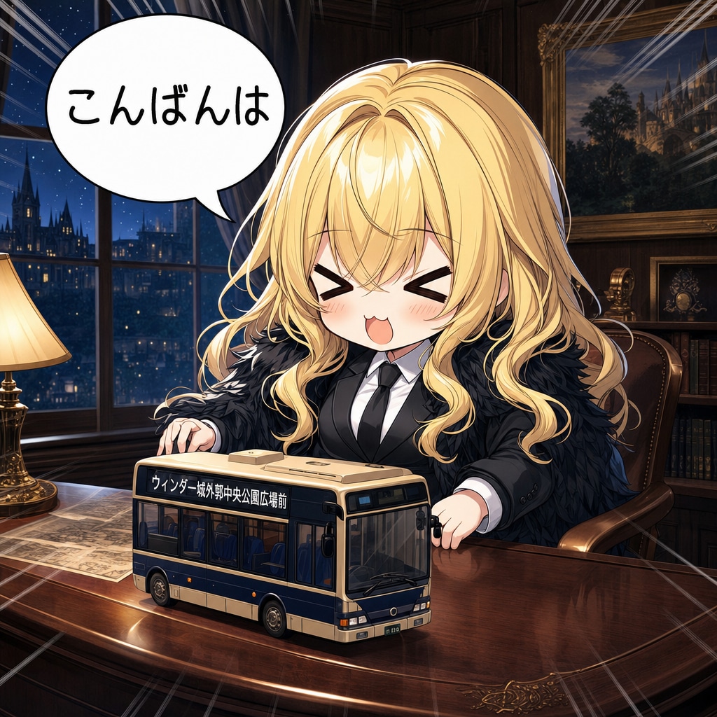 バスの模型とエリザベス | の人気AIイラスト・グラビア