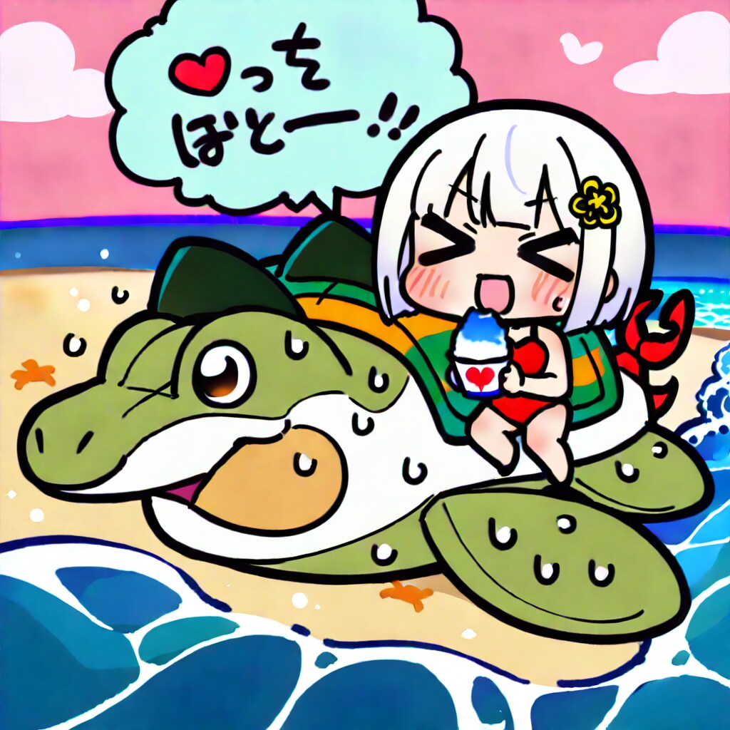 海の日の白髪ちゃん