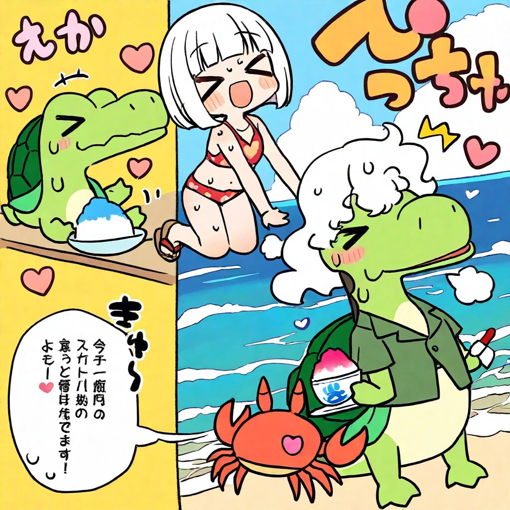 海の日の白髪ちゃん