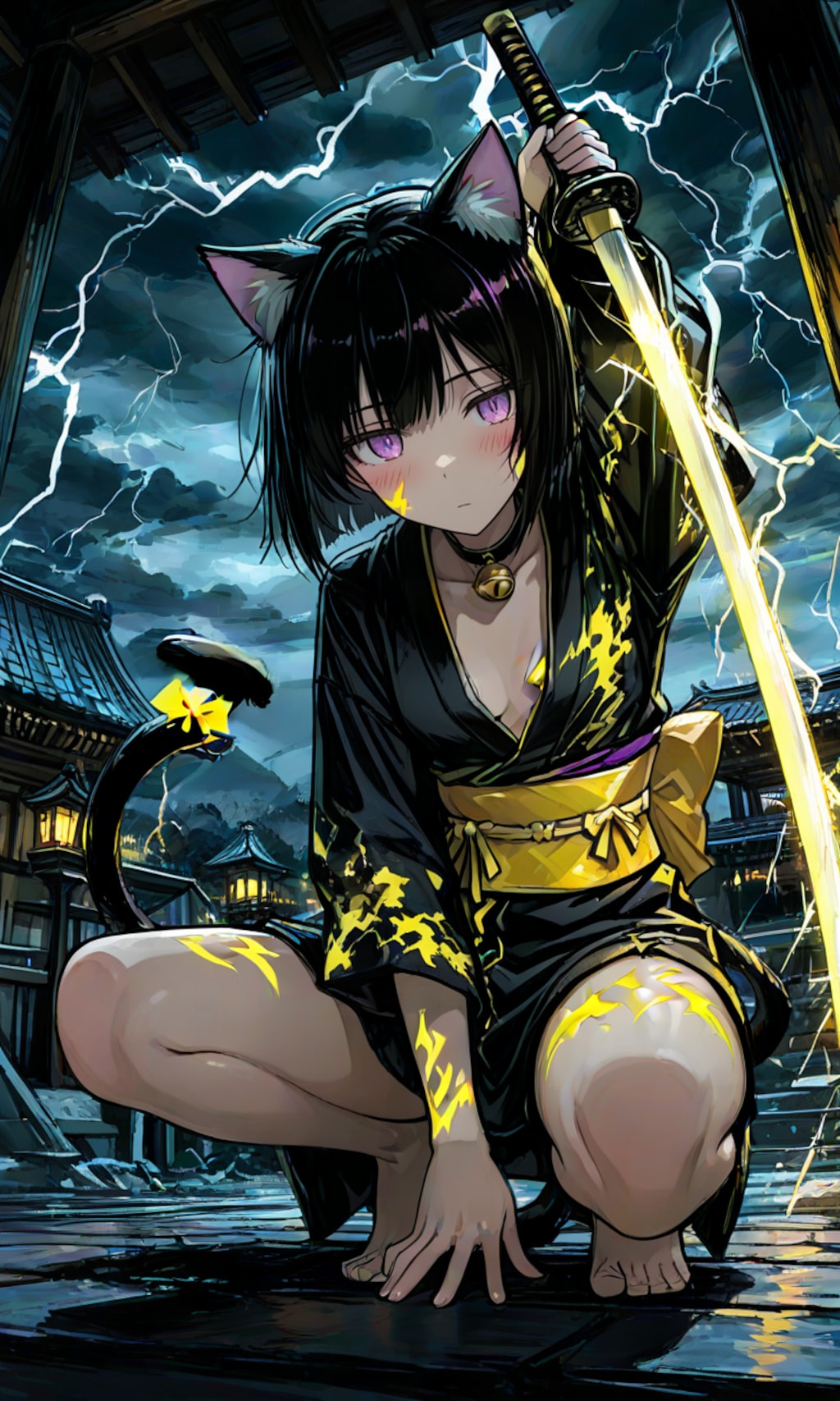 朔雷　「…参上…にゃん」