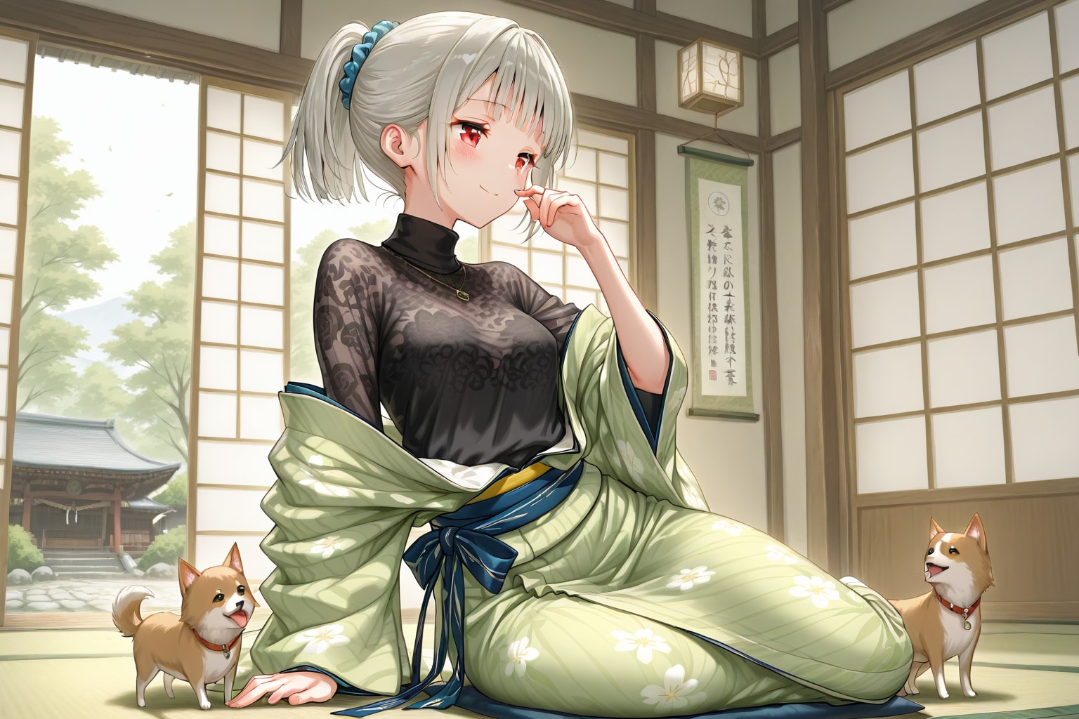 雛菊ちゃんと小型犬 | の人気AIイラスト・グラビア