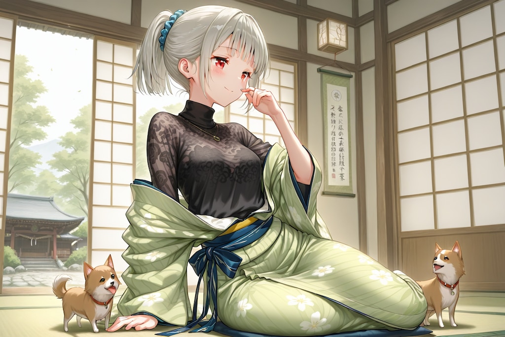 雛菊ちゃんと小型犬