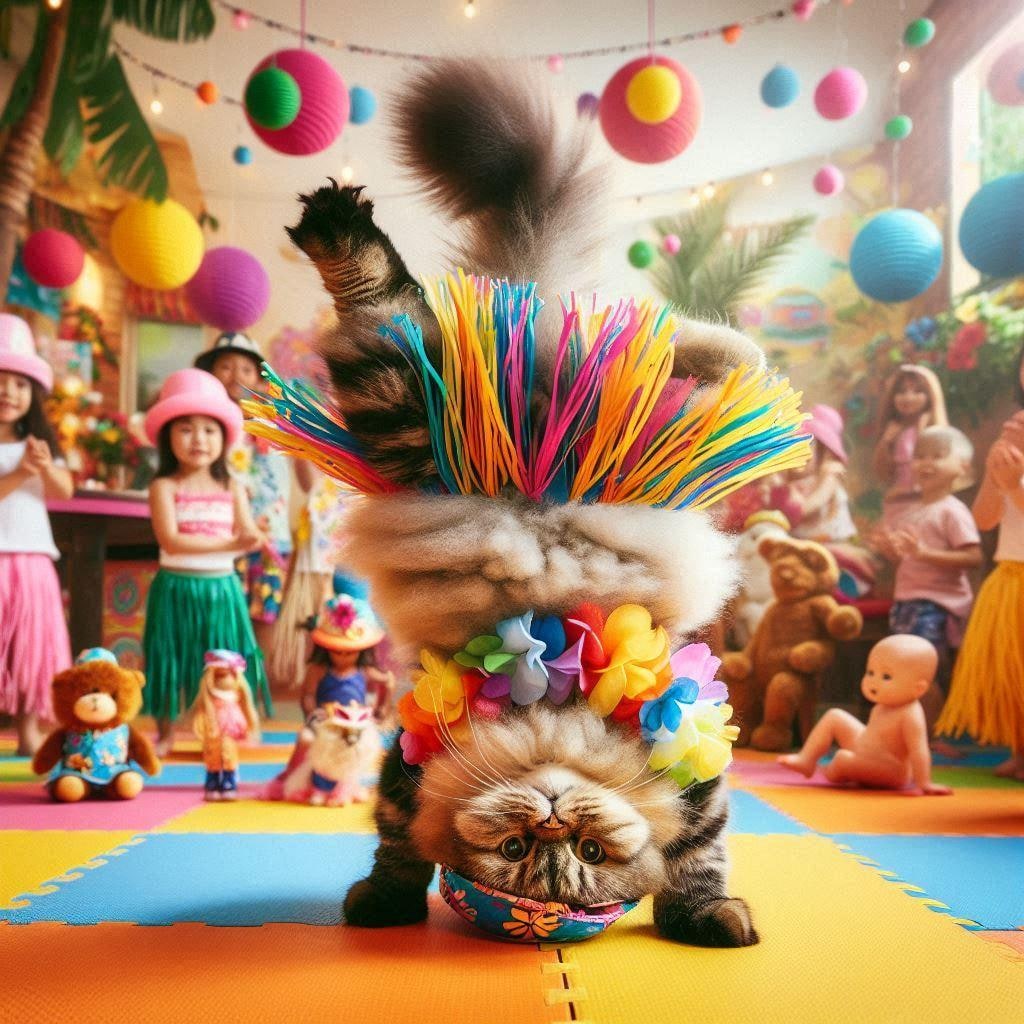 フリフリしている猫