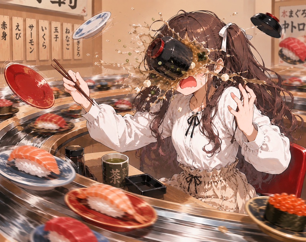 回転寿司と少女