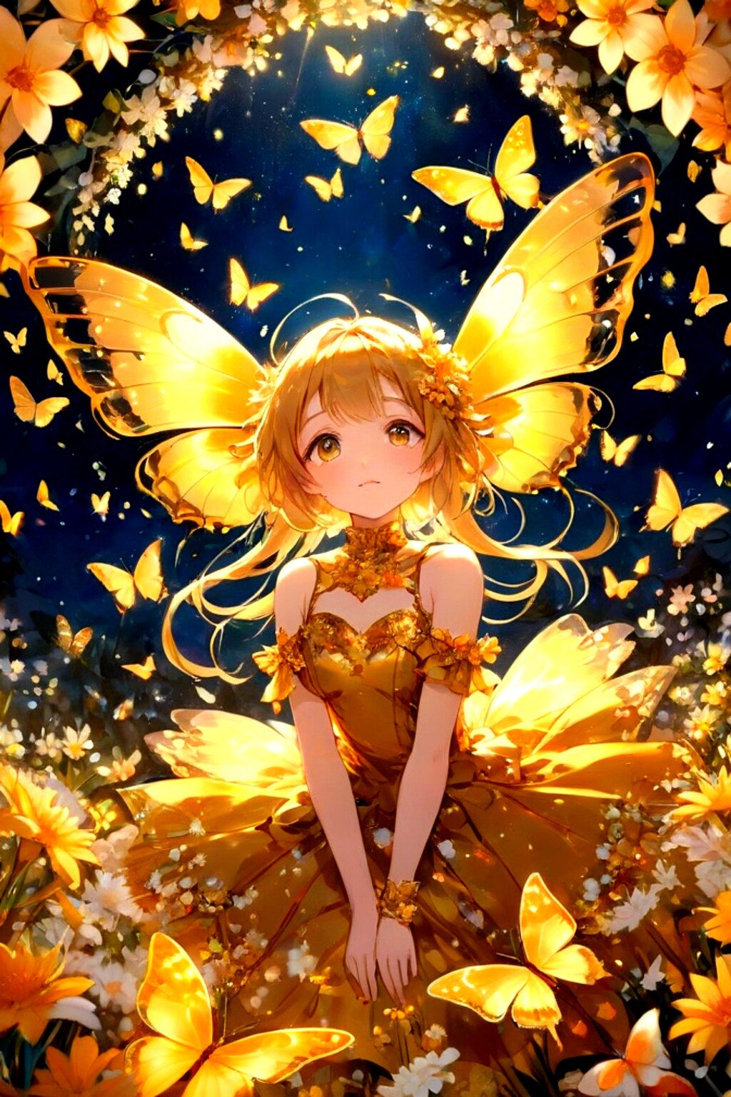 蝶と花と金髪ちゃん