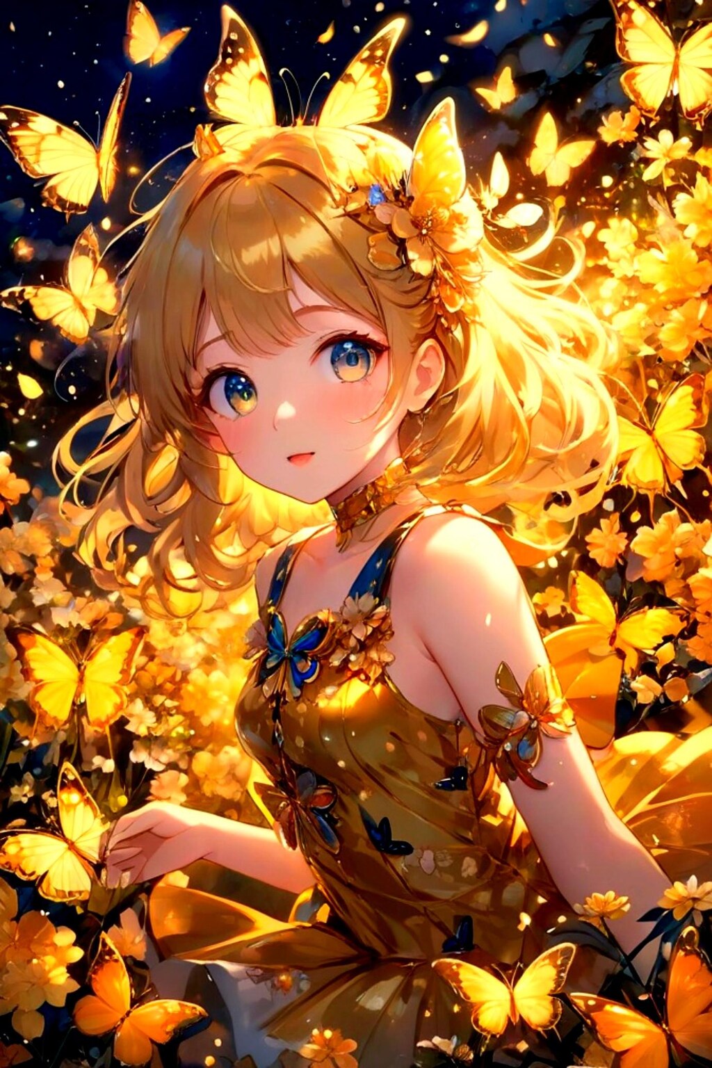 蝶と花と金髪ちゃん