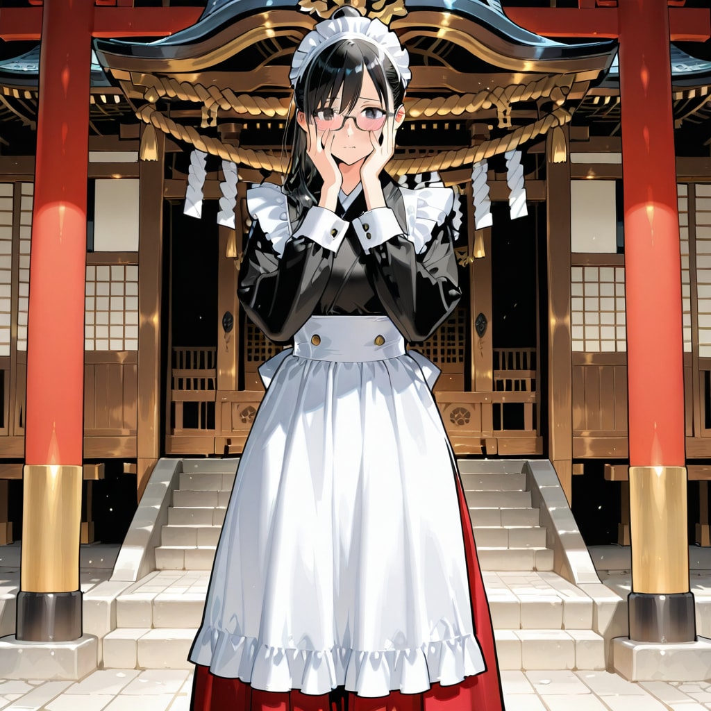 巫女袴風メイド | の人気AIイラスト・グラビア