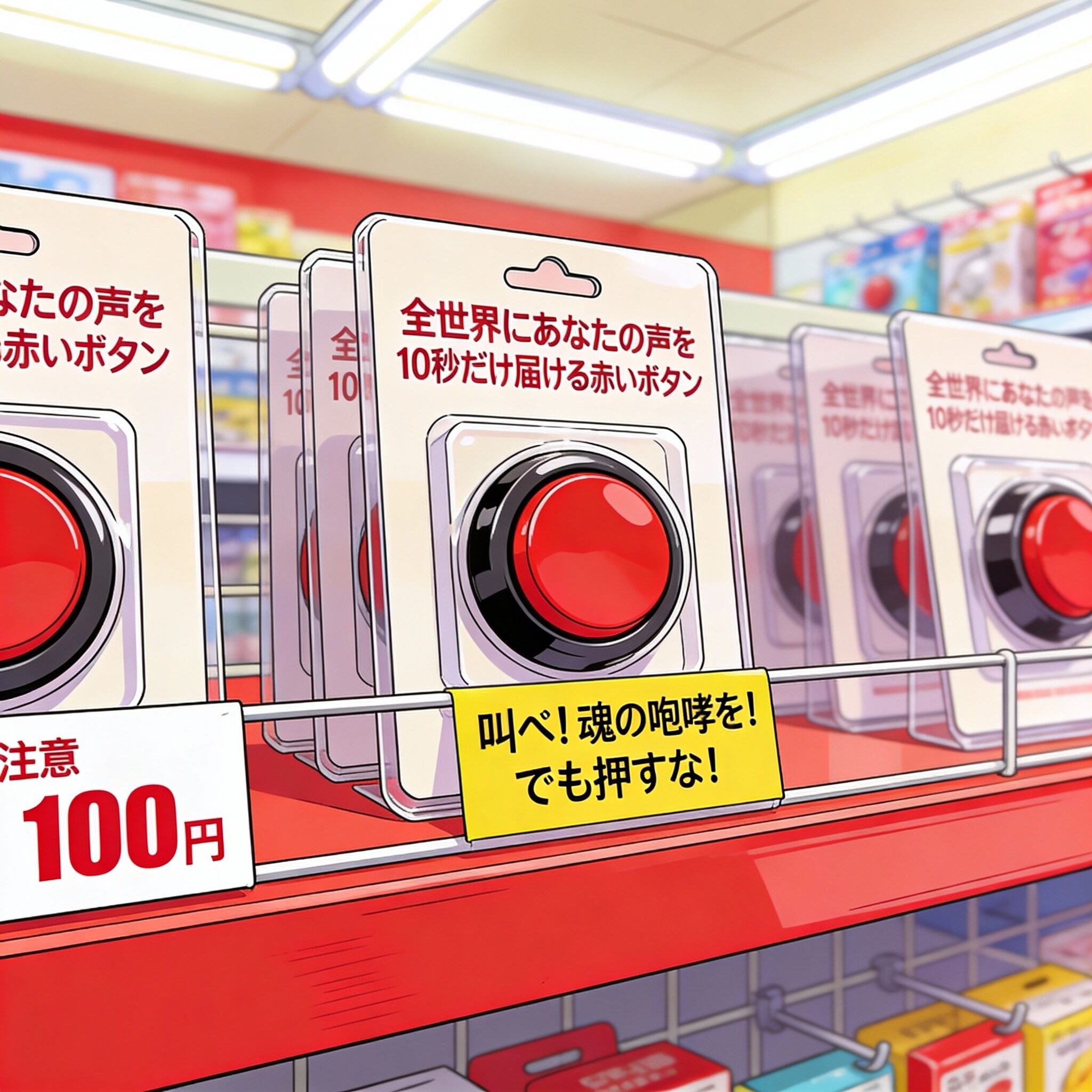 全世界にあなたの声を１０秒だけ届ける赤いボタン | の人気AIイラスト・グラビア