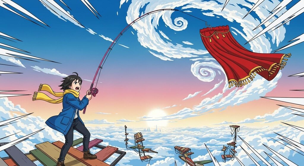 カーテンを予想外の場所で釣る