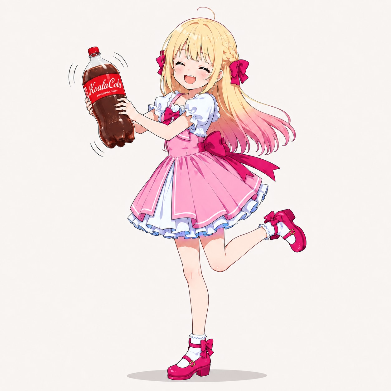 虎子さんがコーラをふるだけ
