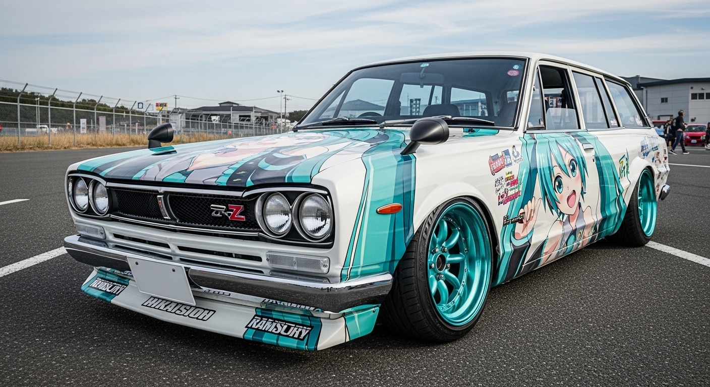 スカイラインワゴン初音ミク痛車 | の人気AIイラスト・グラビア