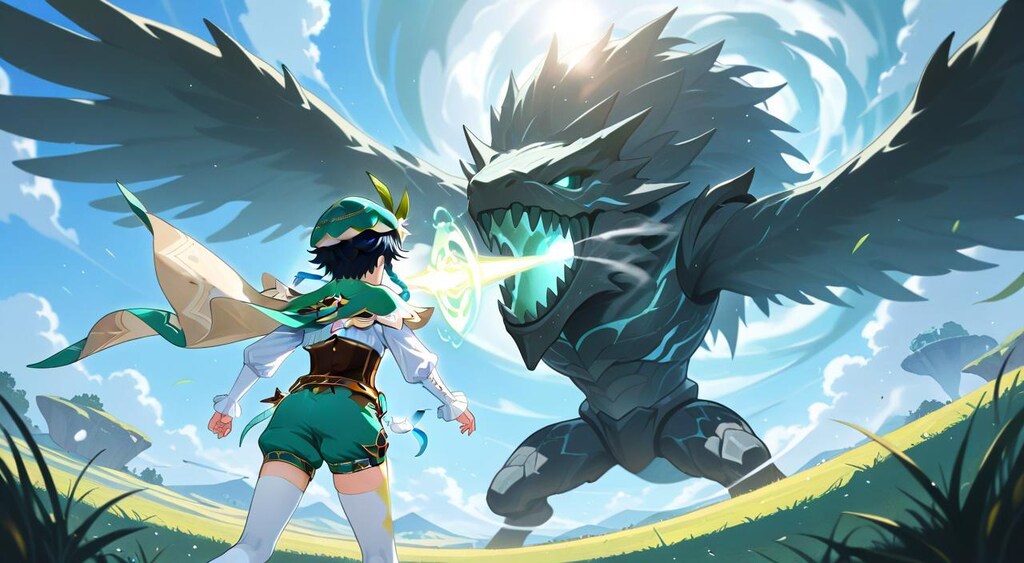 原神　ウェンティ　ゲーム画面
