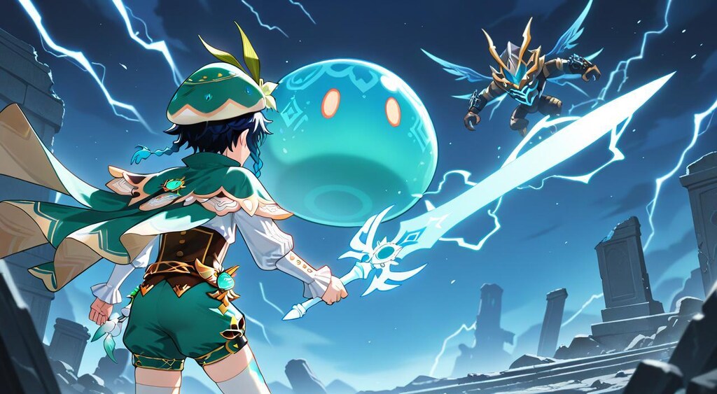 原神　ウェンティ　ゲーム画面