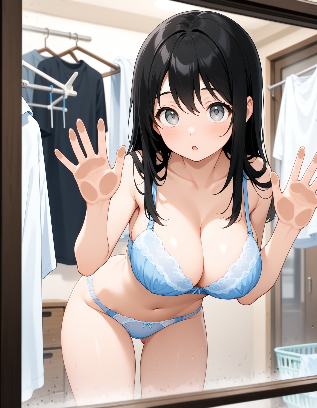 部屋干しは湿気るねー