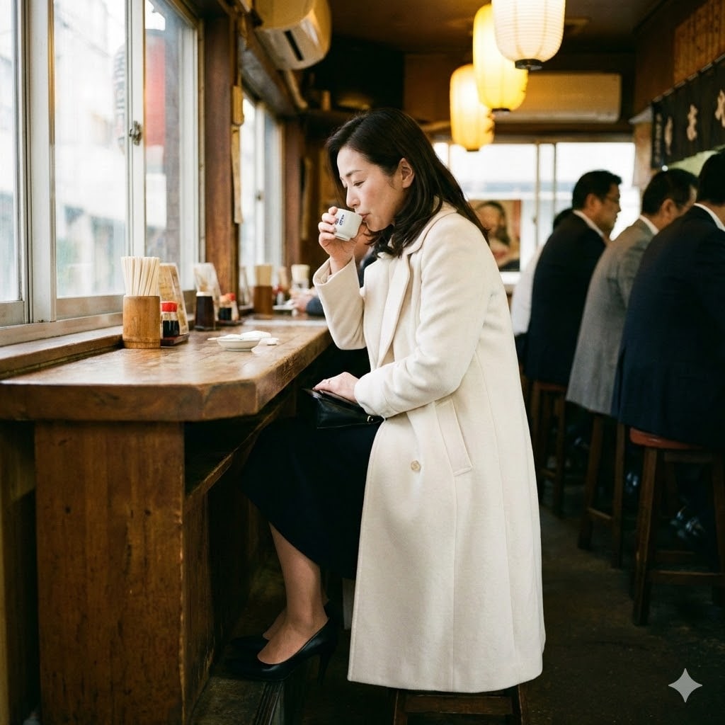 一人で飲んでいる女がいる居酒屋