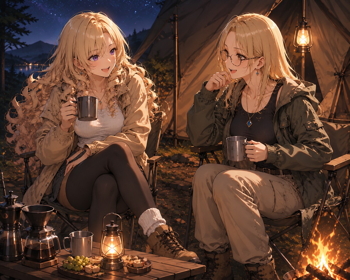 姉妹でキャンプ