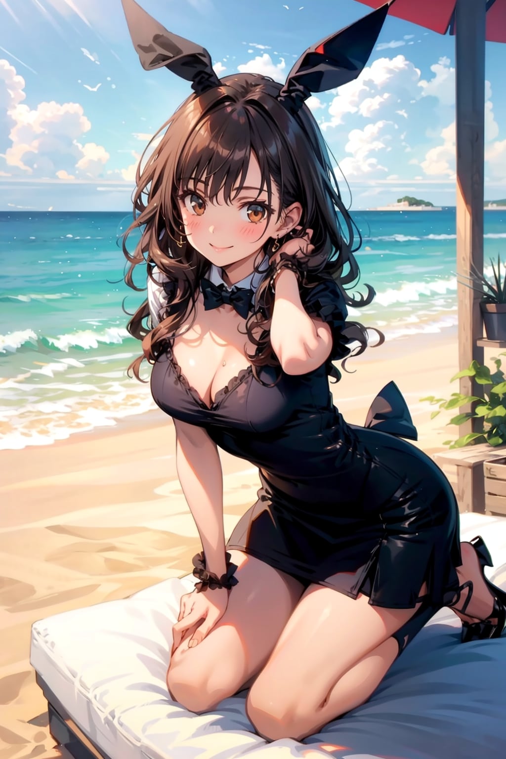砂浜のバニーガール