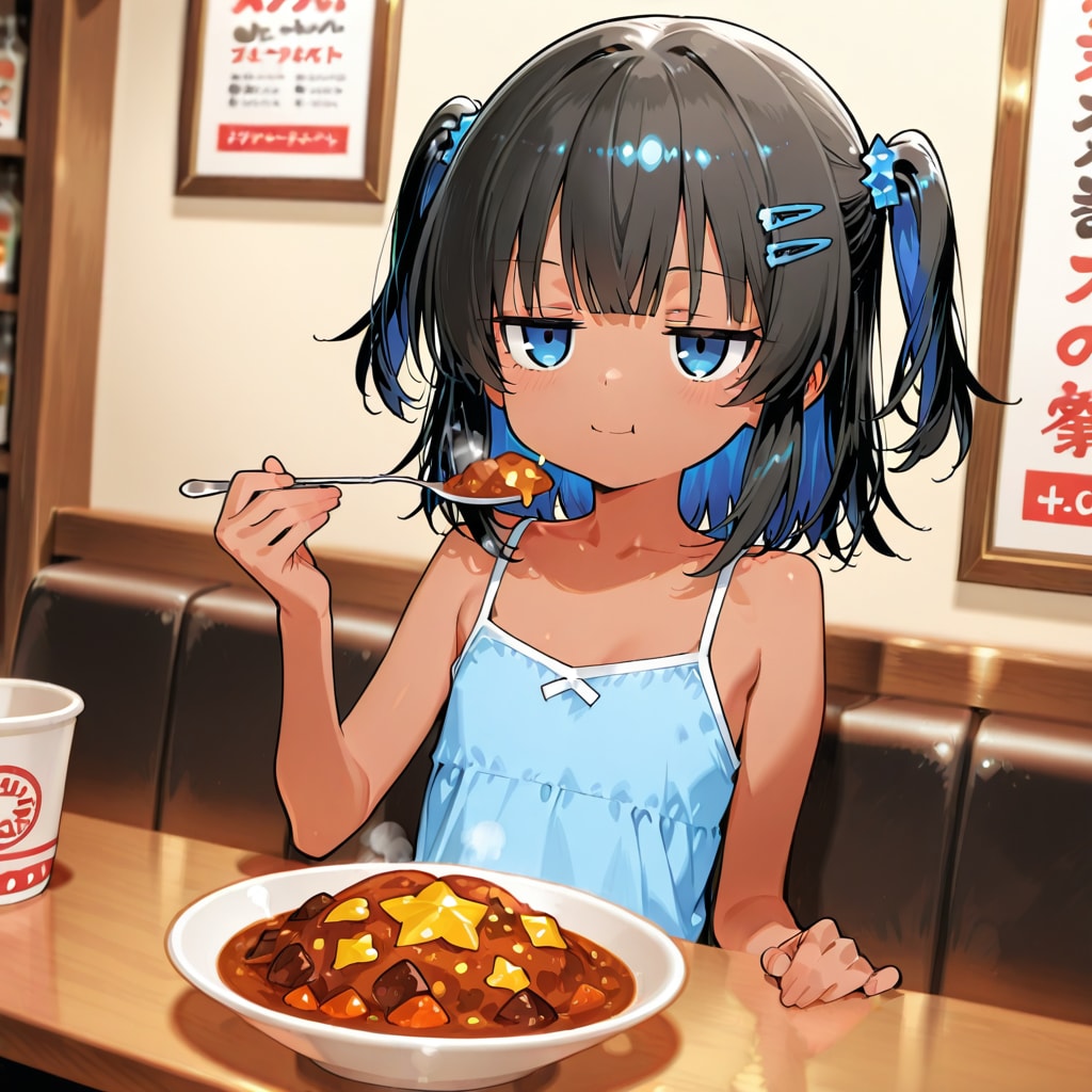 カレーを食べるこなつちゃん | の人気AIイラスト・グラビア