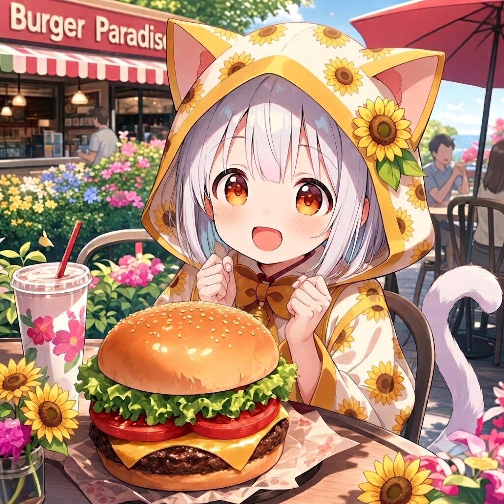 大きなハンバーガーとコーラのセット