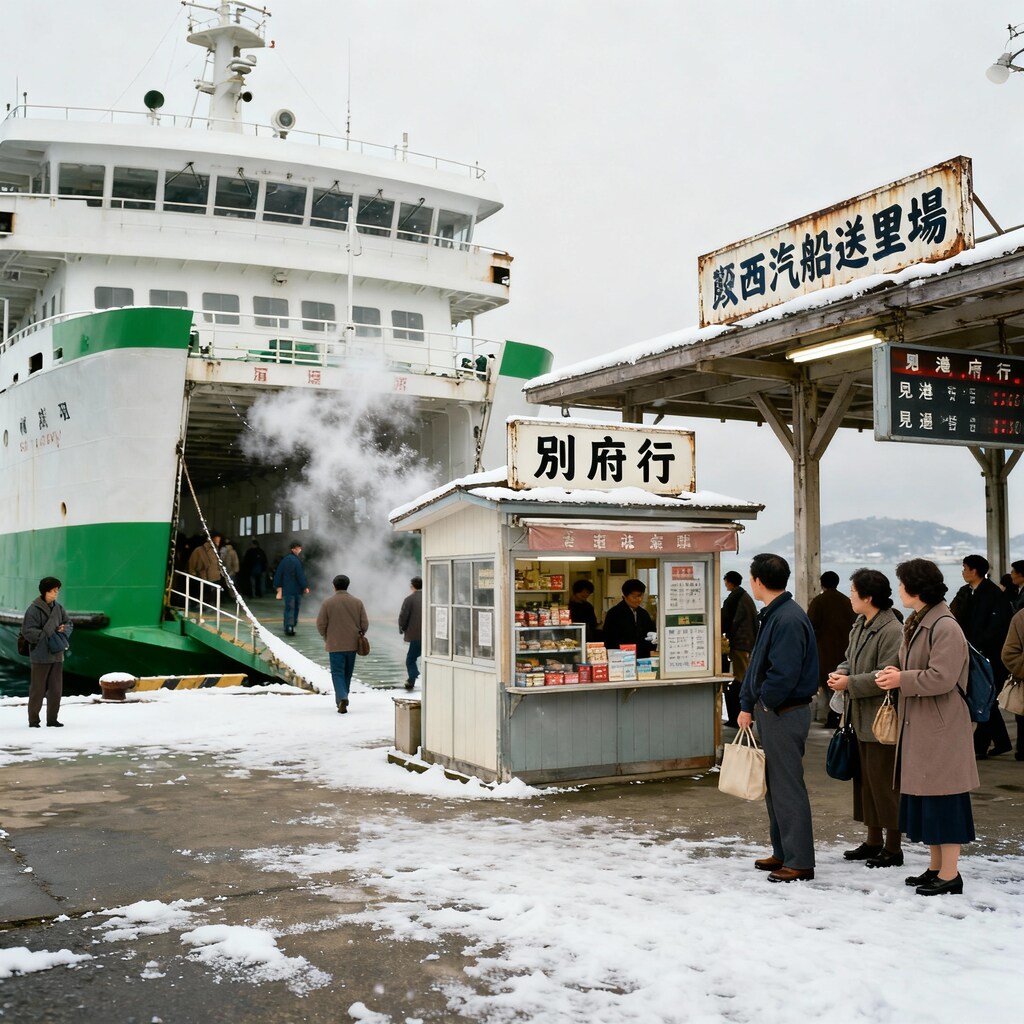 昭和レトロ（3）　別府行乗り場の小さな売店