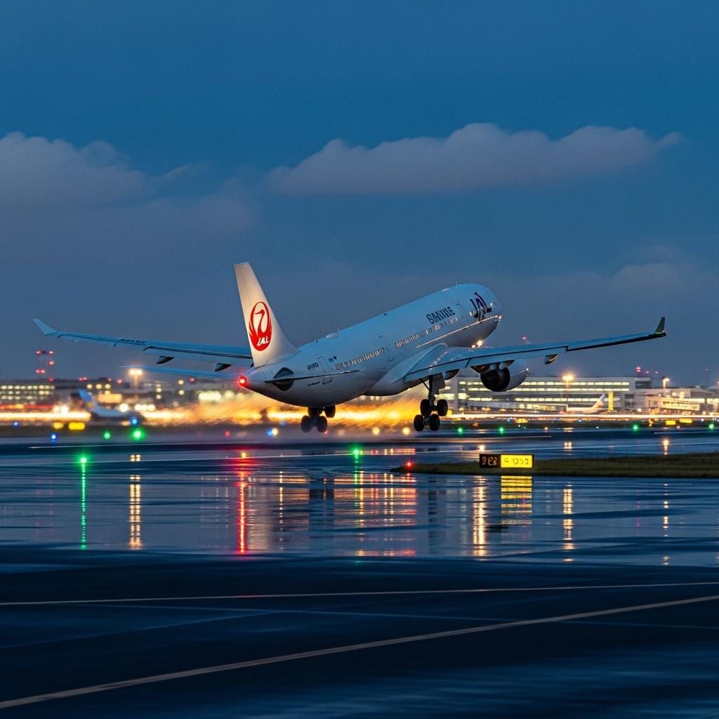羽田空港を飛び立つ