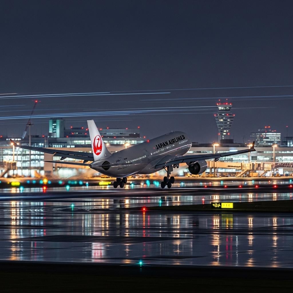 羽田空港を飛び立つ