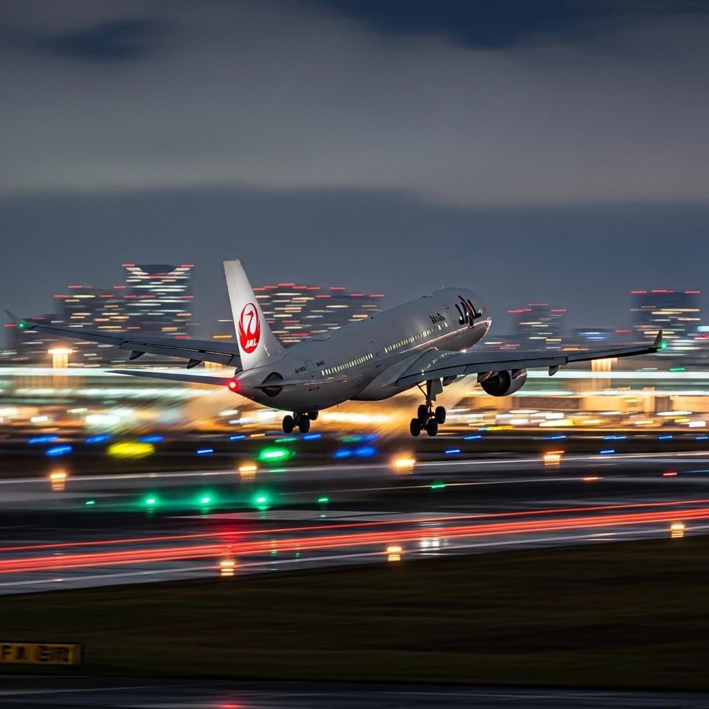 羽田空港を飛び立つ