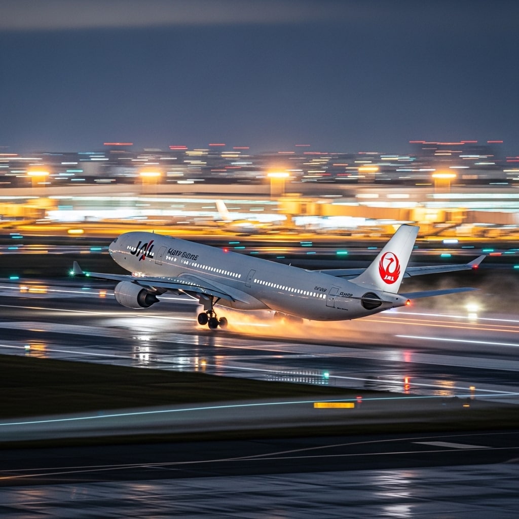 羽田空港を飛び立つ
