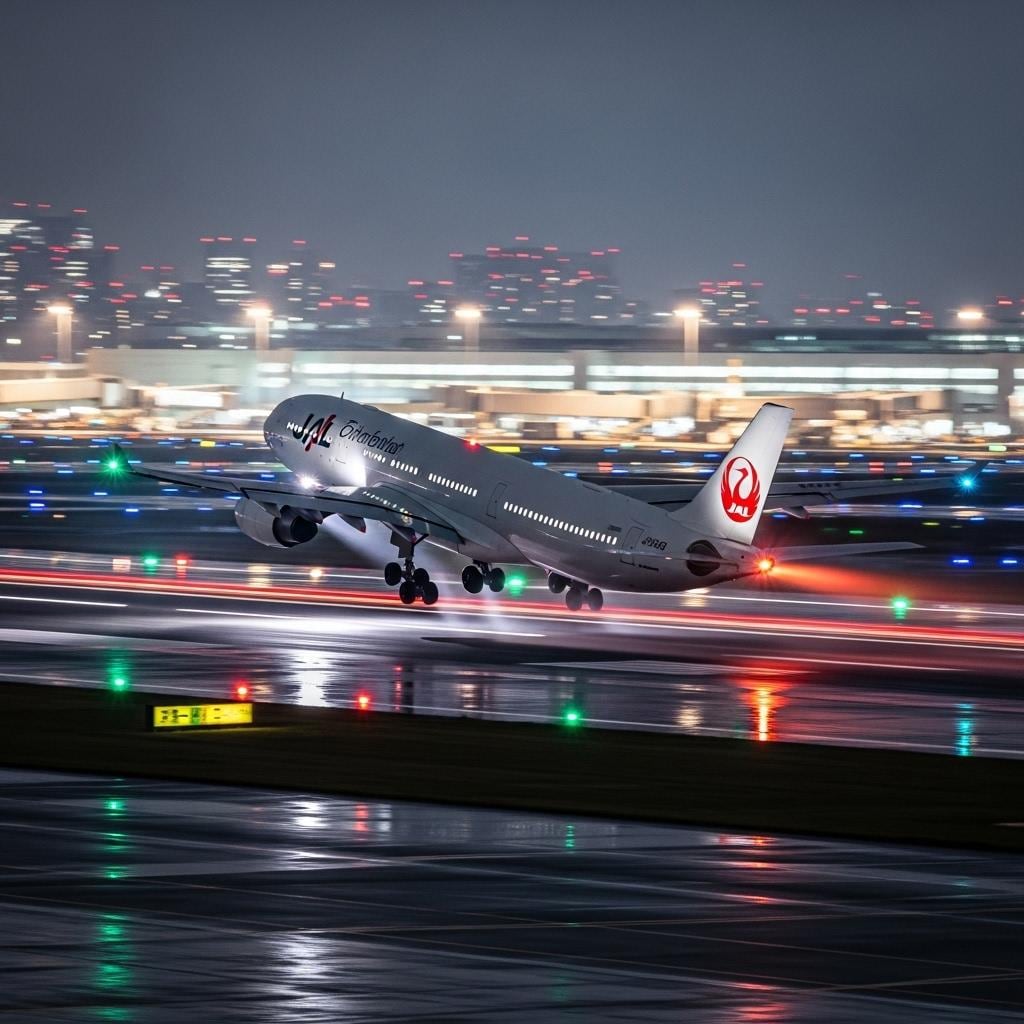 羽田空港を飛び立つ