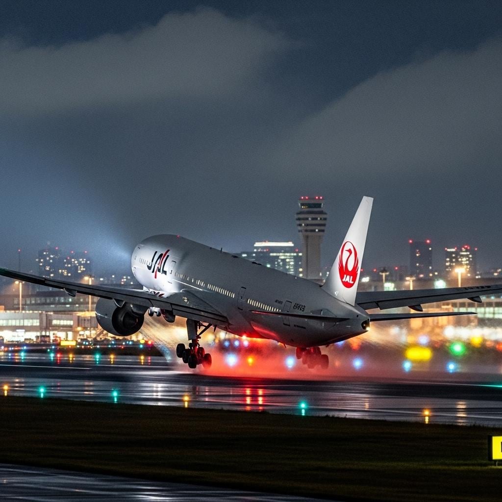 羽田空港を飛び立つ