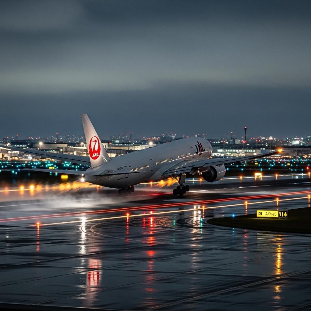 羽田空港を飛び立つ