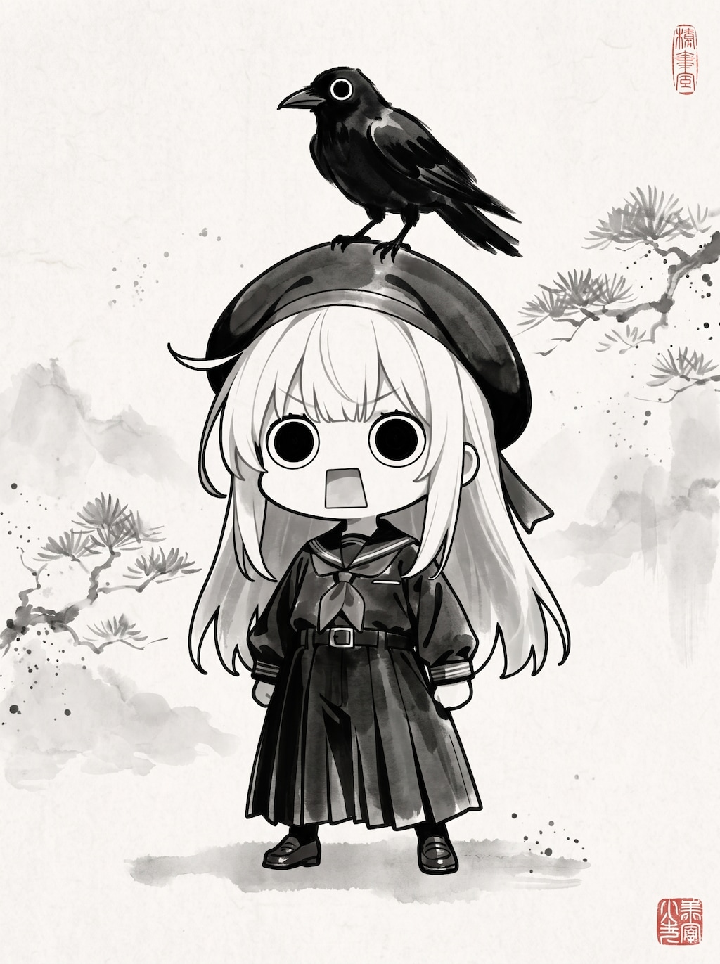 えらいこっちゃ嬢と鴉
