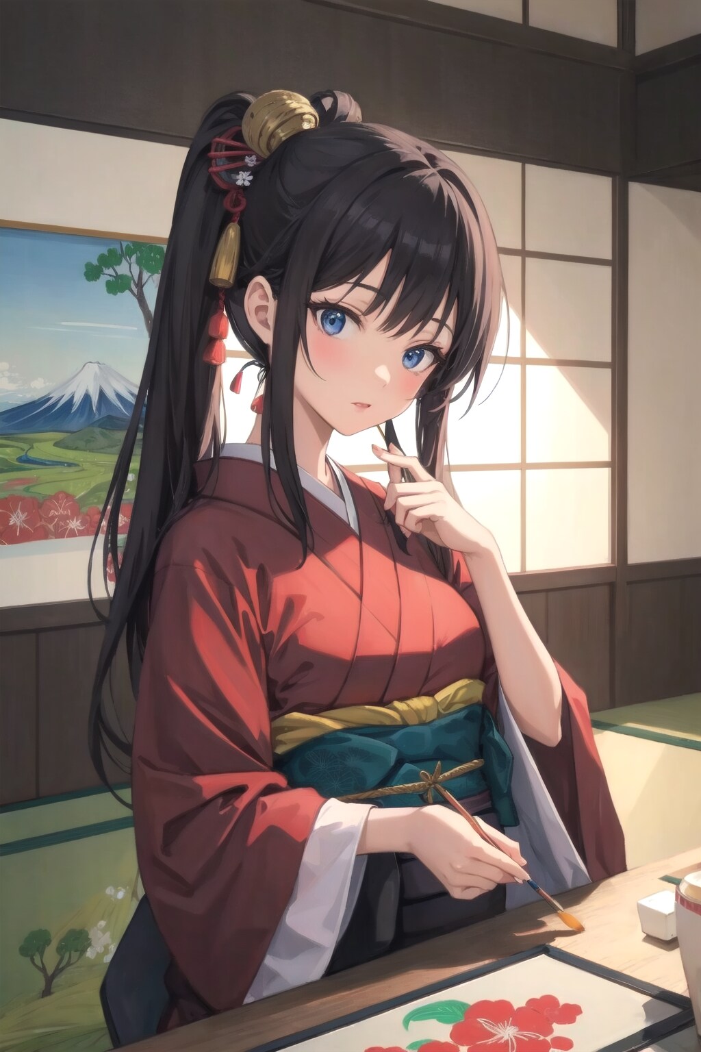 日本画の美少女画