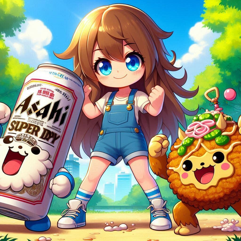 粉モンバトルをする小さな女の子