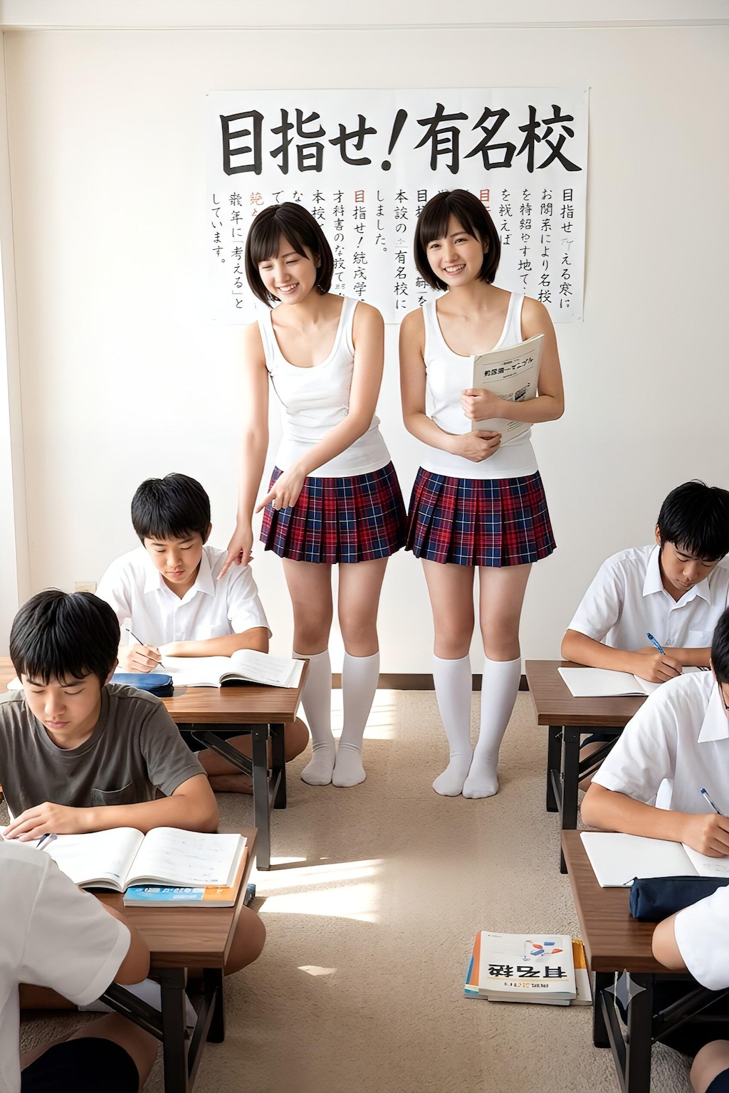 先生！ミニスカが気になって勉強になりません！😍🤤😡