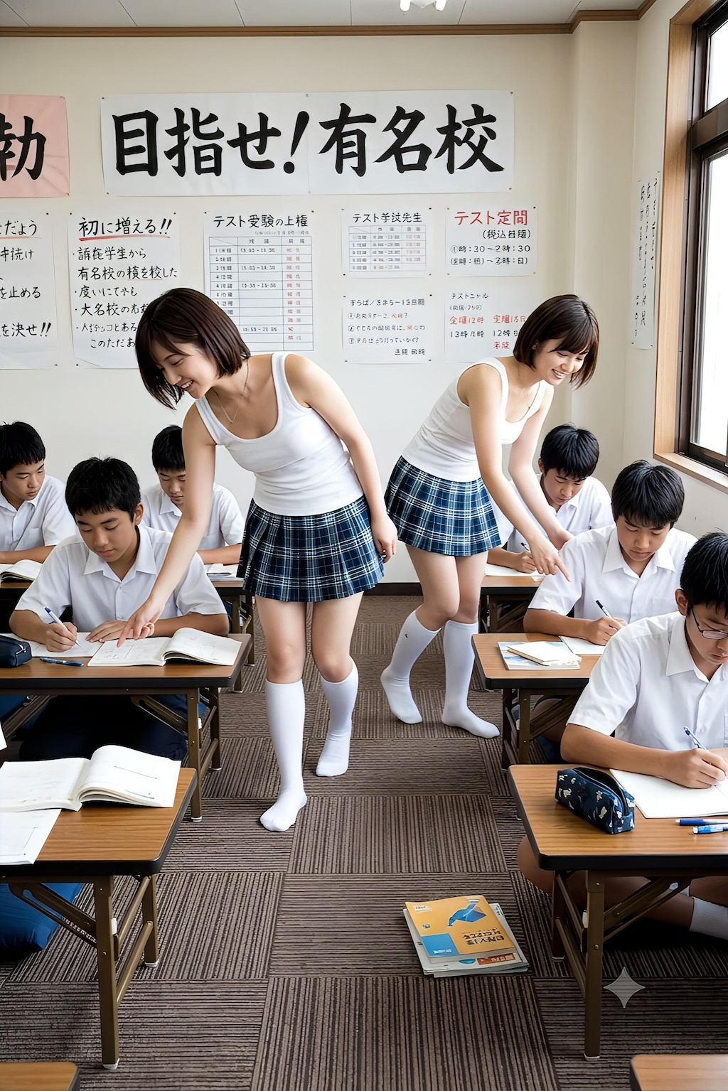先生！ミニスカが気になって勉強になりません！😍🤤😡