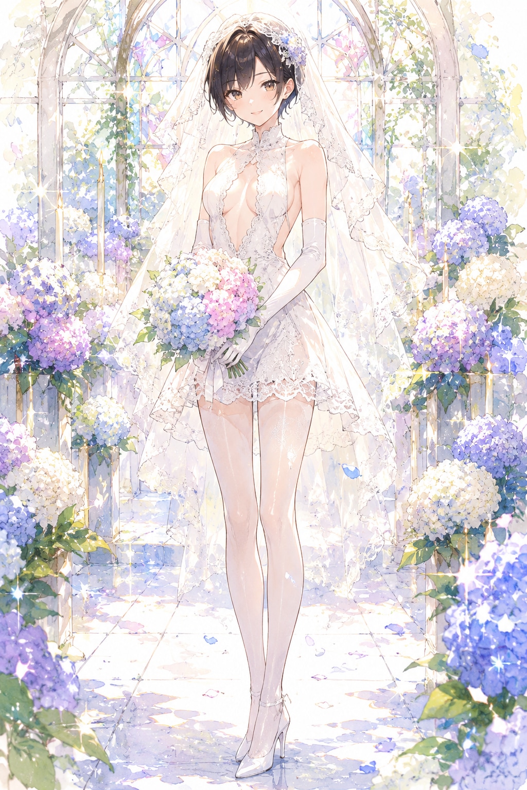 紫陽花とホワイトチャペル