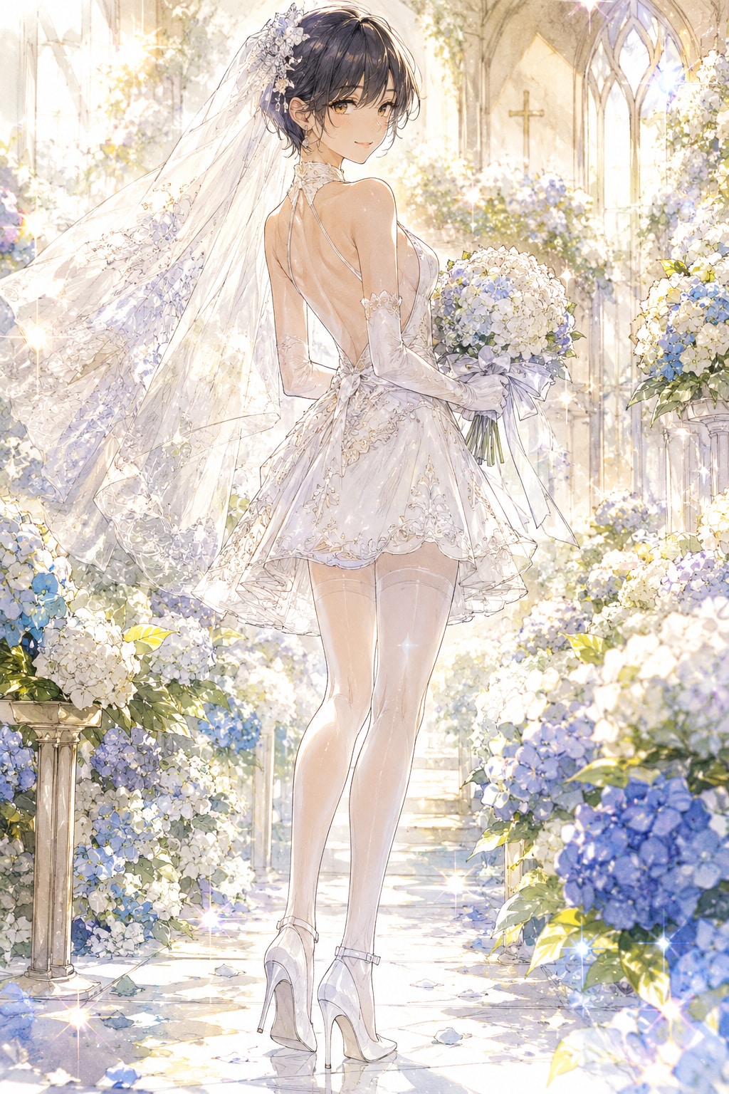 紫陽花とホワイトチャペル