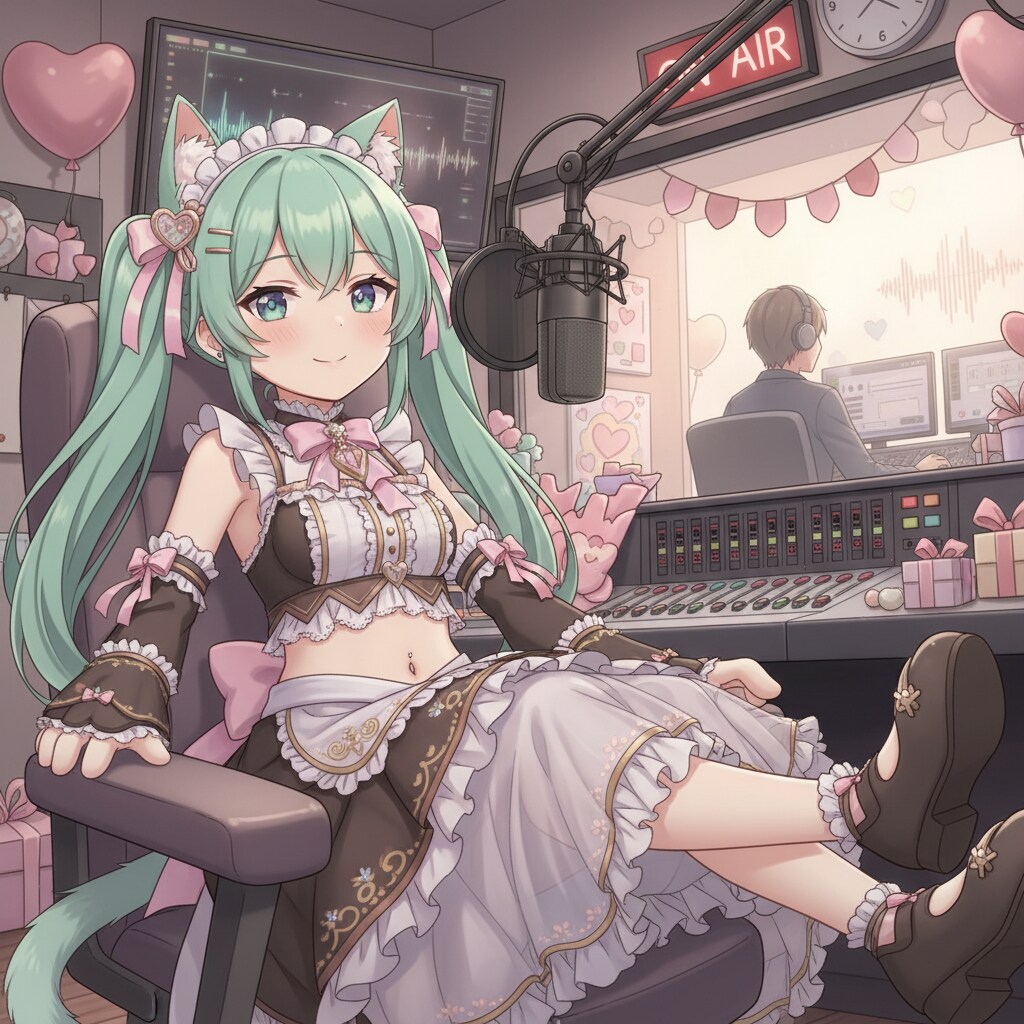 みどツイにゃん。2月13日 #世界ラジオデー。バレンタインメイド。