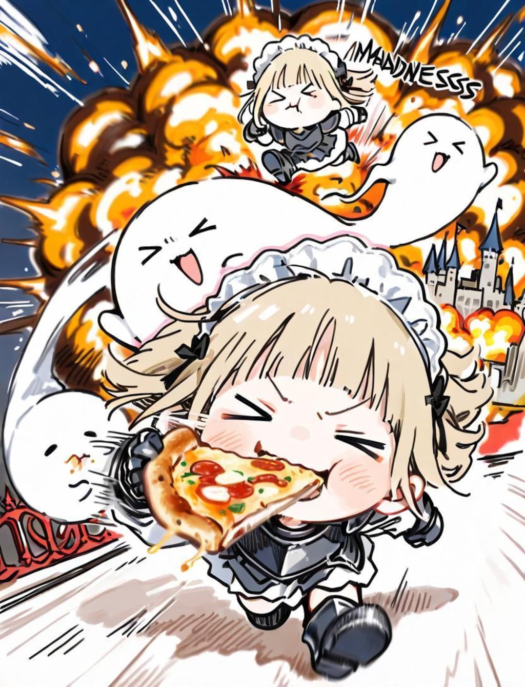 お ピ ッ ツ ァ ー マ ー メ イ ド ち ゃ ん 🍕💥💥💥