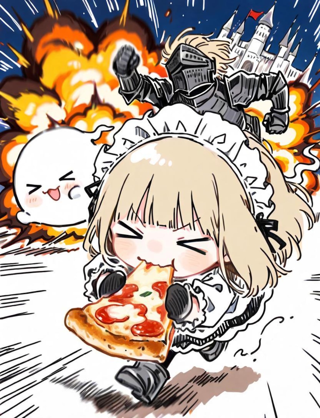 お ピ ッ ツ ァ ー マ ー メ イ ド ち ゃ ん 🍕💥💥💥